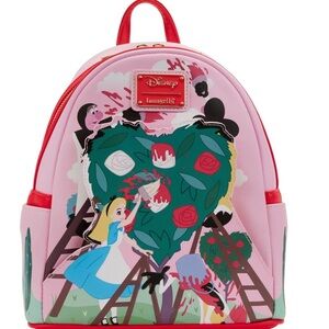 Loungefly Disney AIW Painting The Roses RED Mini Backpack